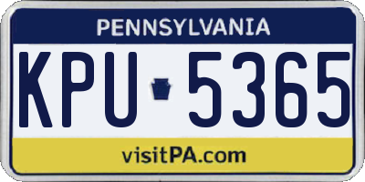 PA license plate KPU5365