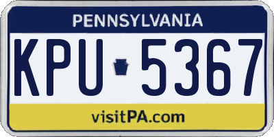 PA license plate KPU5367
