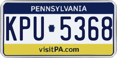 PA license plate KPU5368