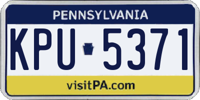 PA license plate KPU5371