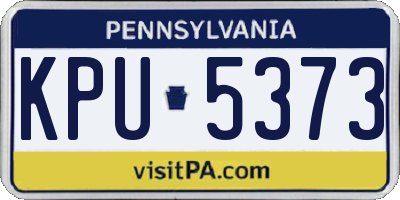 PA license plate KPU5373