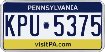 PA license plate KPU5375