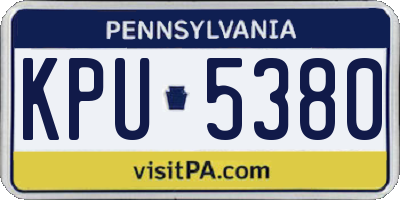 PA license plate KPU5380