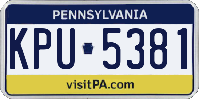 PA license plate KPU5381