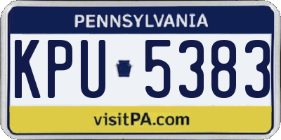 PA license plate KPU5383