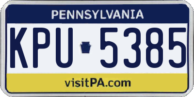 PA license plate KPU5385