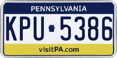 PA license plate KPU5386