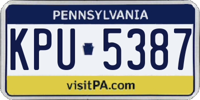 PA license plate KPU5387