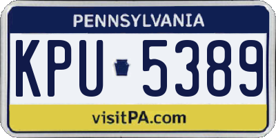 PA license plate KPU5389