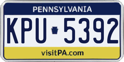 PA license plate KPU5392