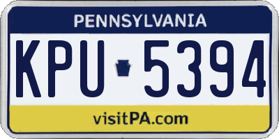 PA license plate KPU5394