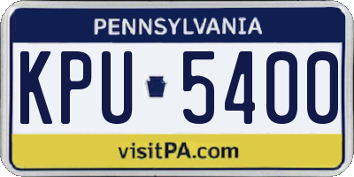PA license plate KPU5400