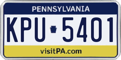 PA license plate KPU5401