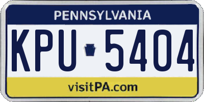 PA license plate KPU5404