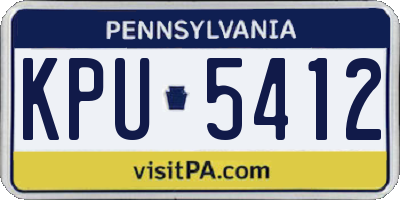PA license plate KPU5412