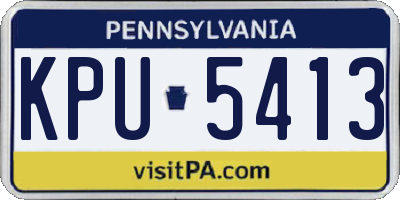 PA license plate KPU5413