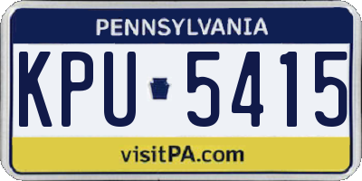 PA license plate KPU5415