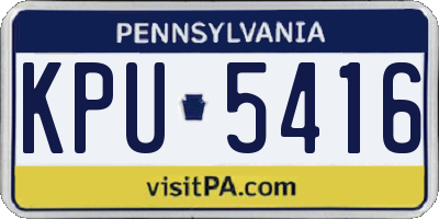 PA license plate KPU5416