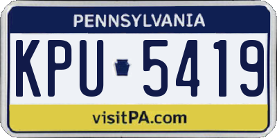 PA license plate KPU5419