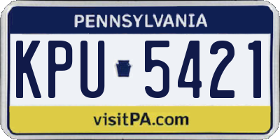 PA license plate KPU5421