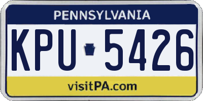 PA license plate KPU5426