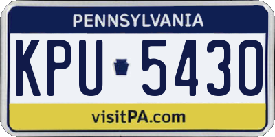 PA license plate KPU5430