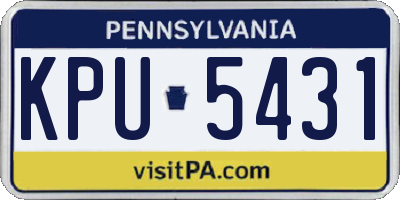 PA license plate KPU5431