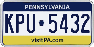 PA license plate KPU5432