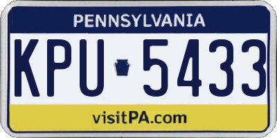 PA license plate KPU5433