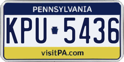 PA license plate KPU5436