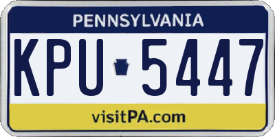 PA license plate KPU5447