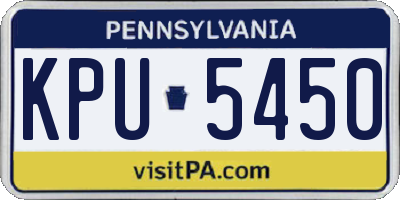 PA license plate KPU5450