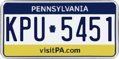 PA license plate KPU5451