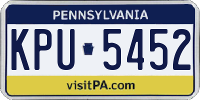 PA license plate KPU5452
