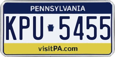 PA license plate KPU5455