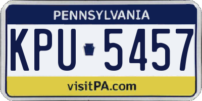 PA license plate KPU5457