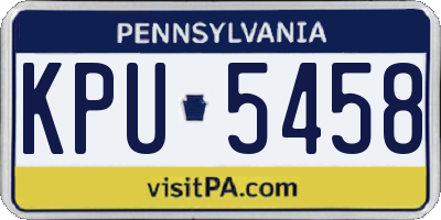 PA license plate KPU5458