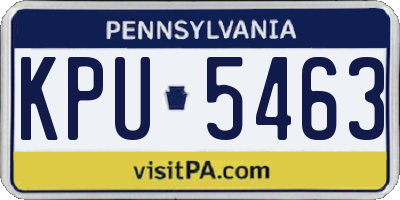 PA license plate KPU5463