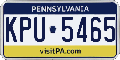 PA license plate KPU5465
