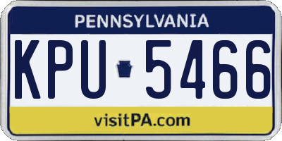 PA license plate KPU5466