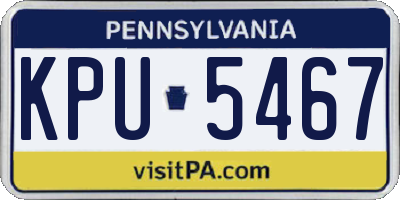 PA license plate KPU5467
