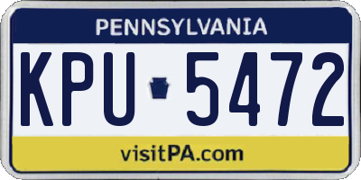 PA license plate KPU5472