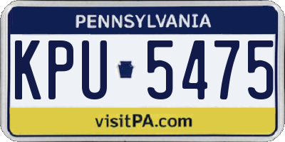PA license plate KPU5475