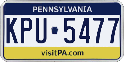 PA license plate KPU5477