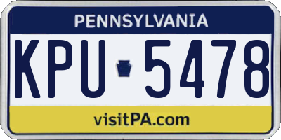 PA license plate KPU5478