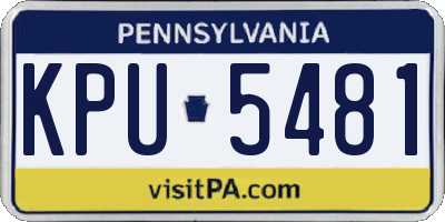 PA license plate KPU5481