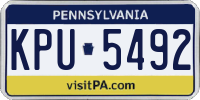 PA license plate KPU5492