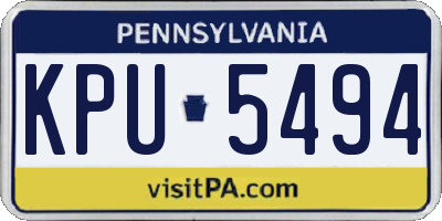 PA license plate KPU5494