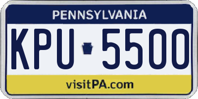 PA license plate KPU5500
