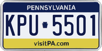 PA license plate KPU5501